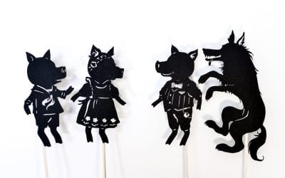 Three Little Pigs: Shadow Puppet Play with Free Printables