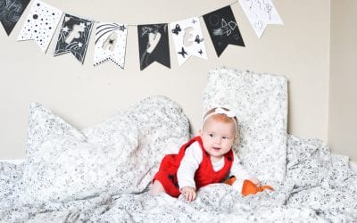 Black and White Baby Name Garland