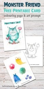Friendly Monster: Free Printable Card, Colouring Page &amp; Drawing Prompt