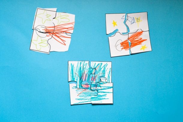 Puzzle Drawing Prompt for Kids with a Free Printable Template
