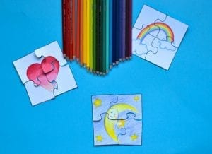 Puzzle Drawing Prompt for Kids with a Free Printable Template