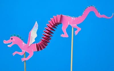 Articulated Dragon Puppet with Free Printable Template