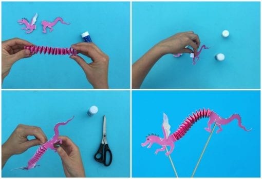 Articulated Dragon Puppet with Free Printable Template