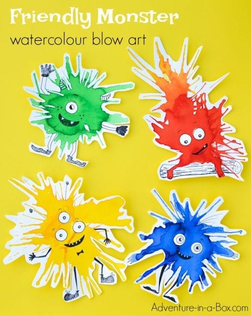 Watercolour Monster Straw Painting Art