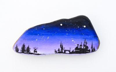 Magical Landscape Silhouette Painted Rocks for a Rock Hunt