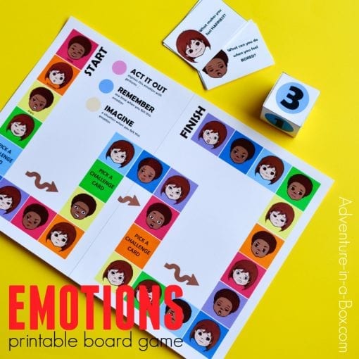 Printable Board Game for Kids to Learn about Emotions