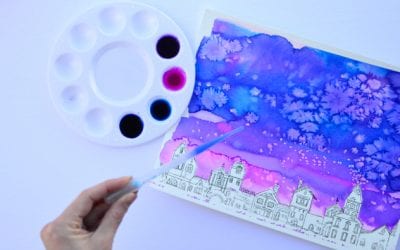 Watercolour Cityscape: Easy Painting for Kids with a Printable Prompt