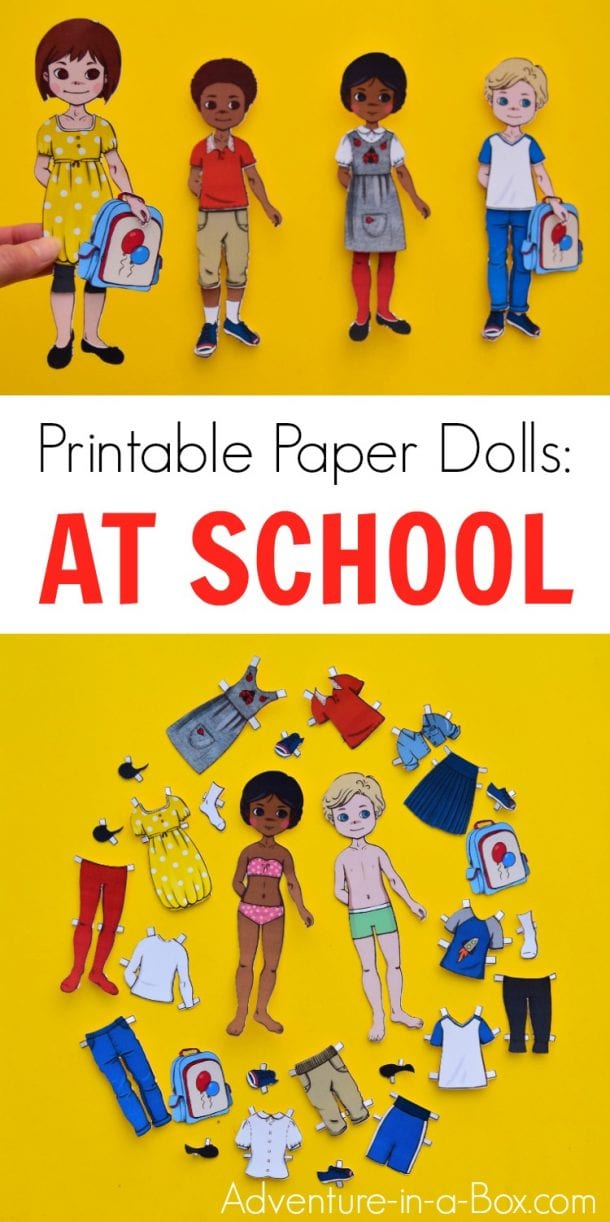Back to School Printable Paper Dolls