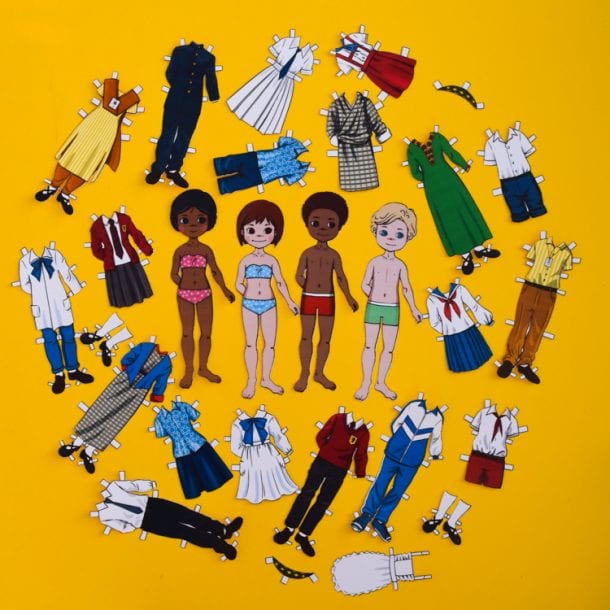 School Uniforms Around the World Printable DressUp Paper Dolls