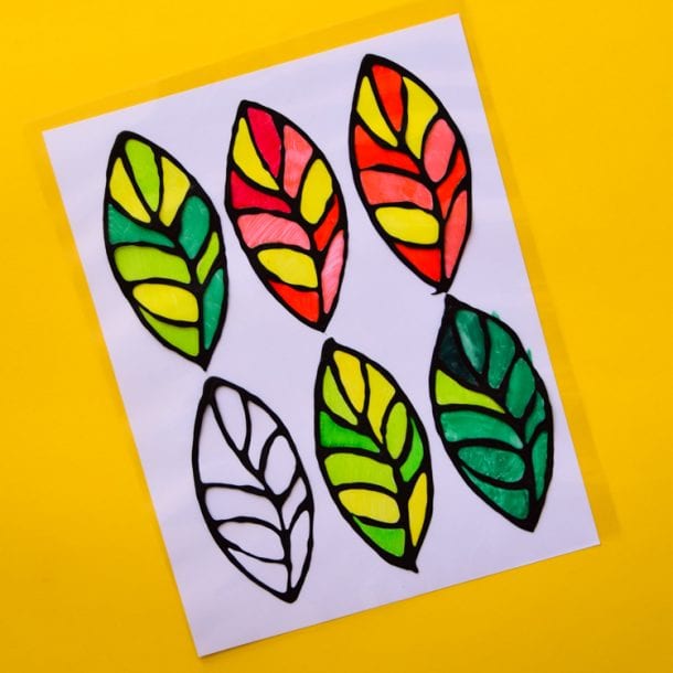 Fall Leaf Suncatchers with Free Printable Templates