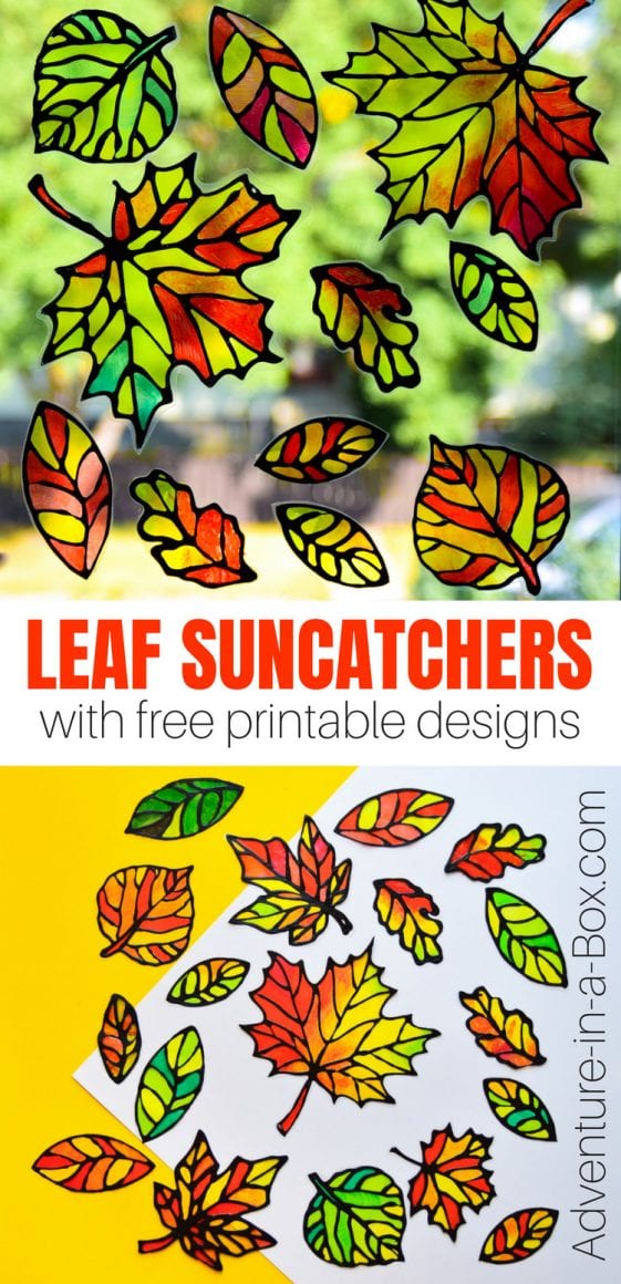 Fall Leaf Suncatchers with Free Printable Templates
