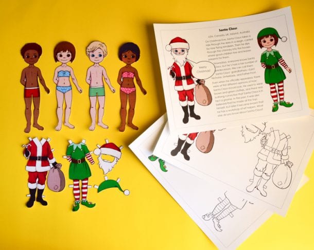 Santa Claus &amp; Elf Dress-Up Dolls: Free Printable Template | Adventure ...