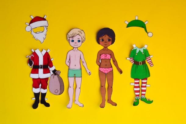 Santa Claus &amp; Elf Dress-Up Dolls: Free Printable Template | Adventure ...
