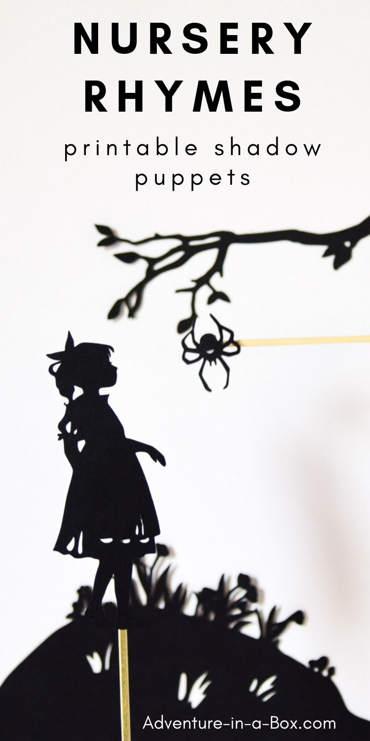 Use these printable shadow puppets to stage a shadow puppet play for children, based on famous nursery rhymes! #homeschool #preschool #literacy